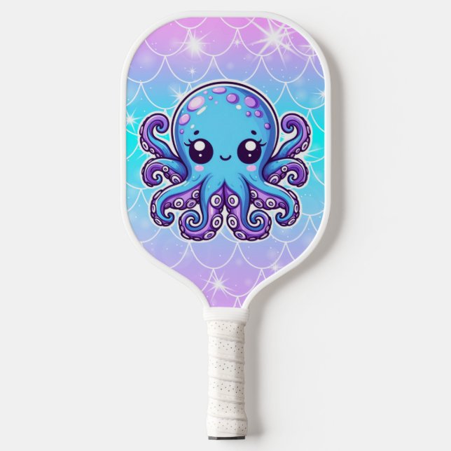 Raquette De Pickleball Pieuvre bleue mignonne (Recto)