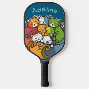 Raquette De Pickleball Pile De Kitty Cats Drôle Mignonne Amoureux des cha
