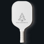 Raquette De Pickleball Pine Tree Plaid Rustic Family Name<br><div class="desc">Sketched Christmas Tree Holiday Family Name Pickleball Paddle you can easily customize. Easily change the background,  text color,  fonts,  or background by clicking the ""Edit using Design Tool"" button</div>