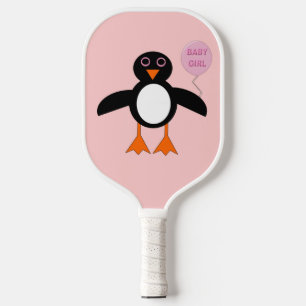 Raquette De Pickleball Pingouin mignon rose bébé fille
