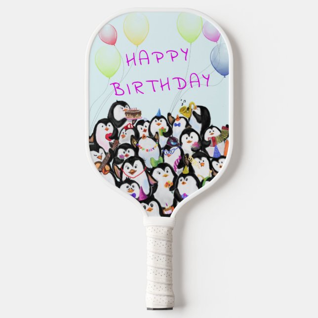 Raquette De Pickleball Pingouins Anniversaire Pickleball Paddle cadeau (Recto)