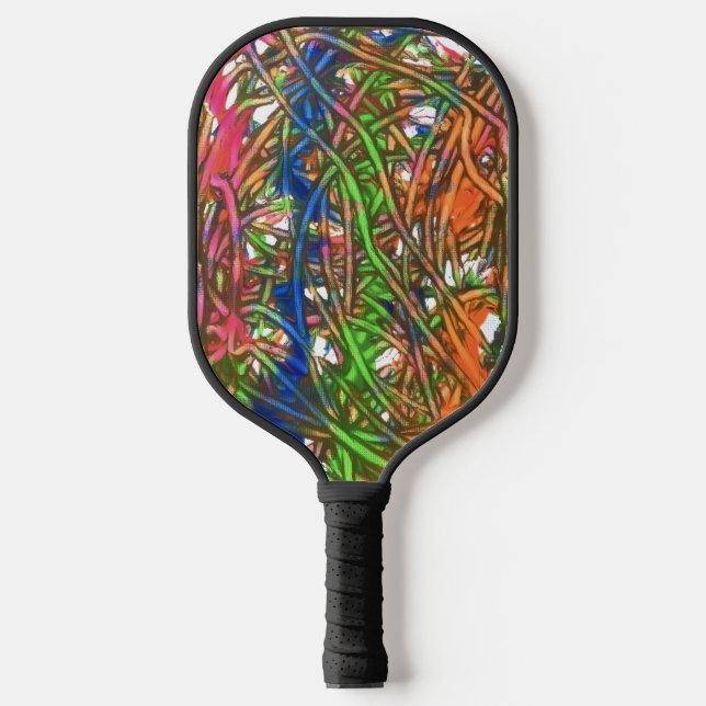 Raquette De Pickleball Pink, Blue, Green, Orange, Marble Artwork (Recto)