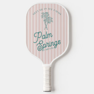 Raquette De Pickleball Pink Palm Spring Pastel Beach Party
