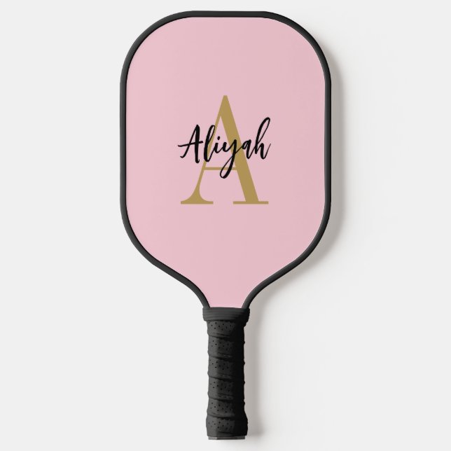 Raquette De Pickleball Pink Pasogram Nom du script Personnalisé (Recto)