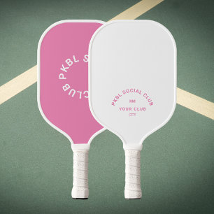 Raquette De Pickleball Pink PKBL Social Club Monogram Crest
