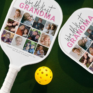 Raquette De Pickleball Pink Worlds Best Grand-mère   Collage de photos