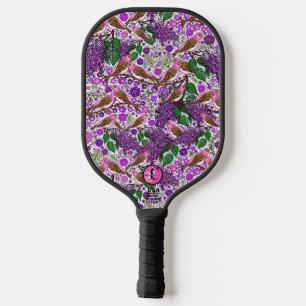 Raquette De Pickleball Pinsons pourprés et lilas sur l'oiseau de l'État b