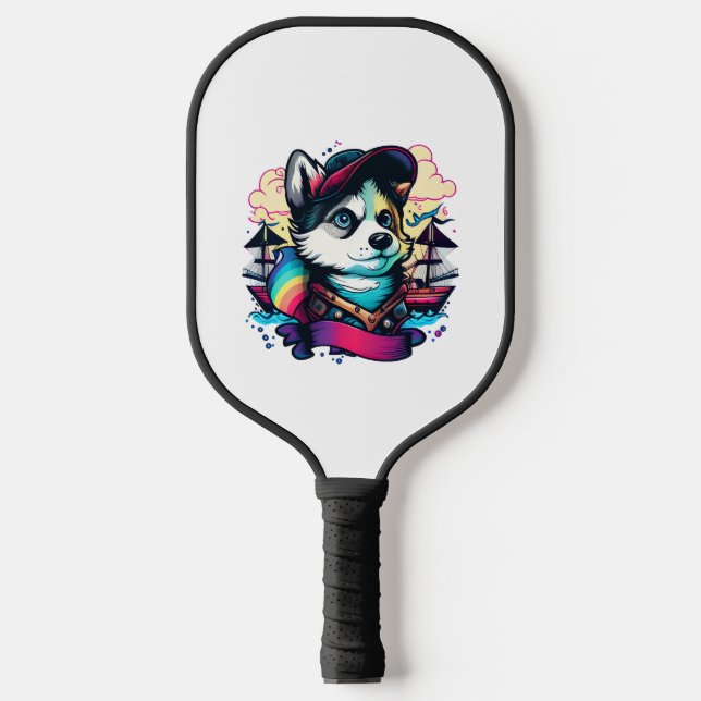 Raquette De Pickleball Pirate Chien Husky (Recto)