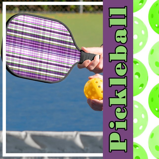 Raquette De Pickleball Plaid Lilac Violet - Tons Légers (Purple Lilac Plaid - Lighter Shades Pickleball Paddle)