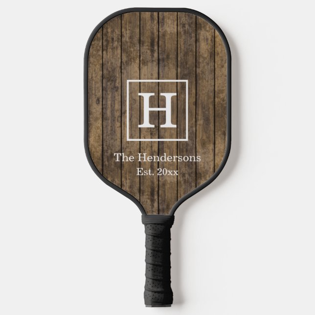 Raquette De Pickleball Planches de bois rustiques avec cadre de couleur D (Recto)