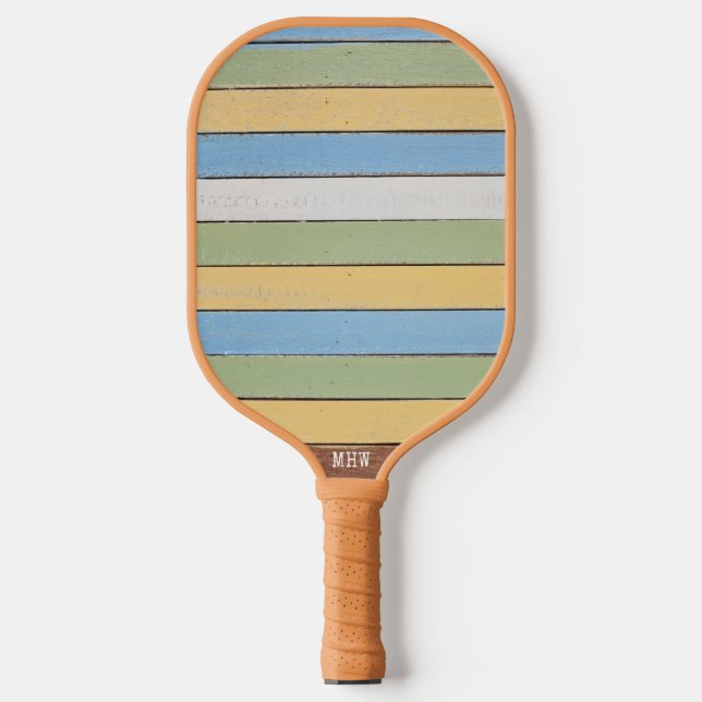 Raquette De Pickleball Plaques en bois Monogrammes personnalisées (Recto)