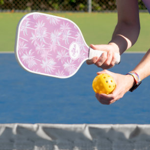 Raquette De Pickleball Plum Motif de silhouette de palmier hawaïen ID1093