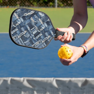 Raquette De Pickleball Poche Et Tresses En Denim Distressé Sombre