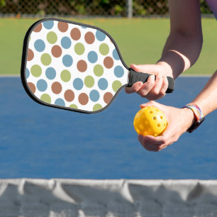 Raquette De Pickleball Points bleus, verts et marron