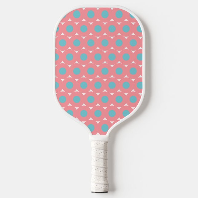 Raquette De Pickleball Points verts Turquoises roses Pickleball Paddle (Recto)