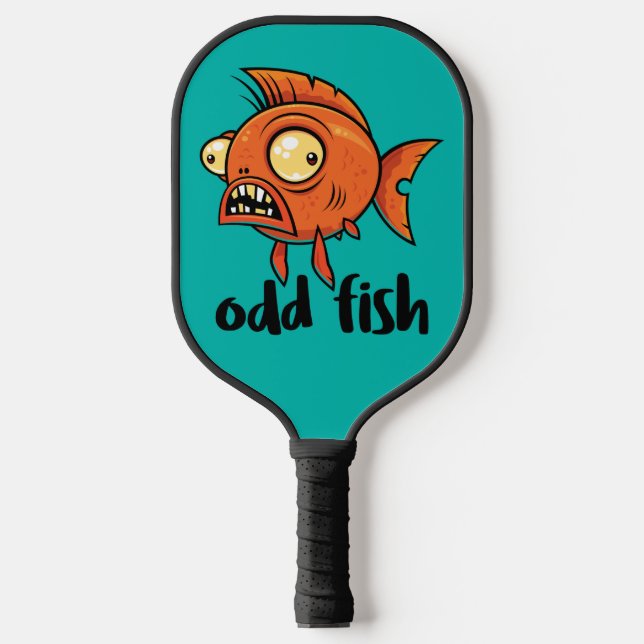 Raquette De Pickleball Poisson Étrange Dessin Animé Orange Drôle Poisson  (Recto)