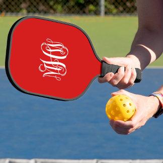 Raquette De Pickleball Police de monogramme de vigne de clé grecque blanc