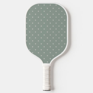 Raquette De Pickleball Polka Dots Mint Green and Soft Gray Polka Pattern