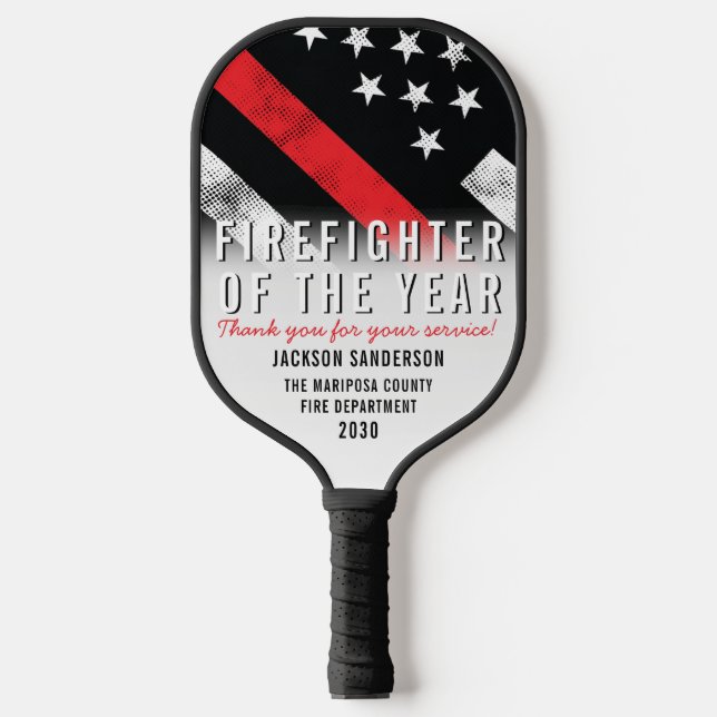 Raquette De Pickleball Pompier Red Line Drapeau Reconnaissance des employ (Recto)