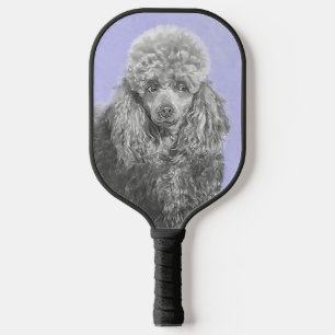 Raquette De Pickleball Poodé Jouet miniature Argent gris bleu Chien Art