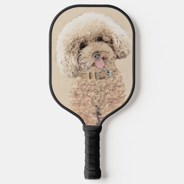 Raquette De Pickleball Poodle Miniature Toy Apricot Crème Chien Brown Art (Recto)