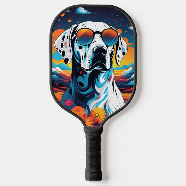 Raquette De Pickleball Portrait de chien cool Dalmatien (Recto)