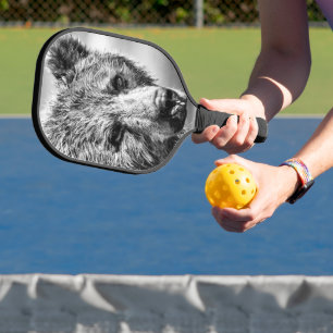 Raquette De Pickleball Portrait d'ours grizzli