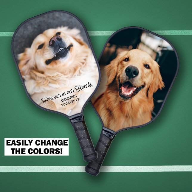 Raquette De Pickleball Pour toujours dans nos coeurs Pet Memorial Keepsak (Forever in our Hearts Pet Memorial Keepsake Photos Pickleball Paddle)