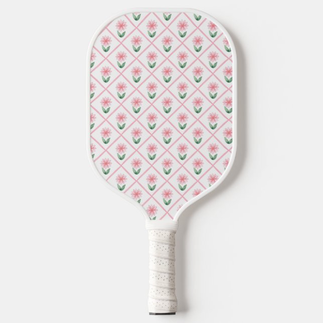 Raquette De Pickleball Preppy floral trellis grandmillenial (Recto)