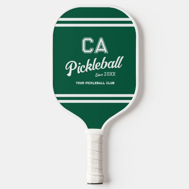 Raquette De Pickleball Preppy Green Pickleball Club Custom Crest Party (Recto)