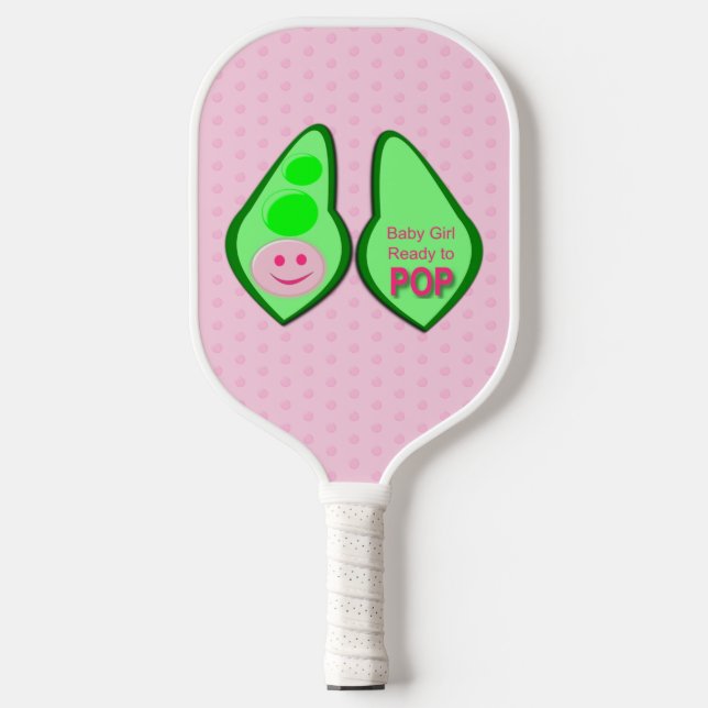 Raquette De Pickleball Prêt pour la pop bébé fille pois rose (Recto)