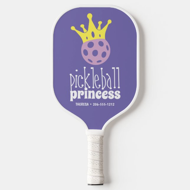 Raquette De Pickleball Princesse Purple de Pickleball Personnalisée (Recto)