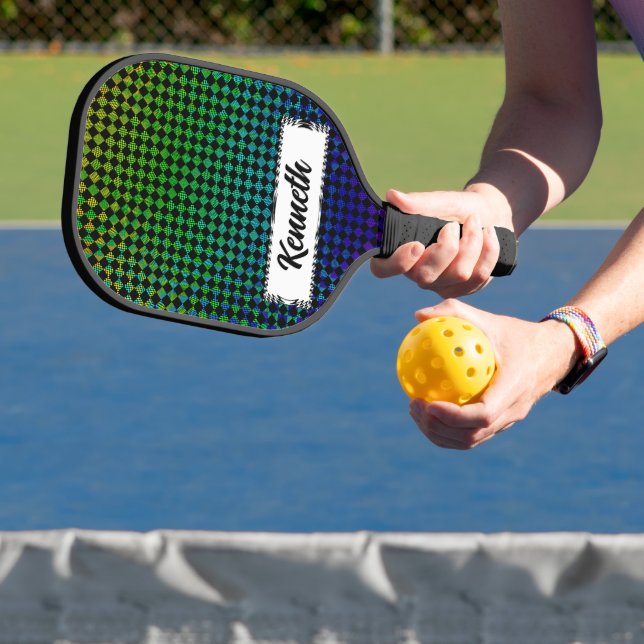 Raquette De Pickleball Psycho Checkers par Kenneth Yoncich (Insitu)