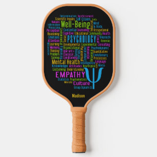Raquette De Pickleball PSYCHOLOGIE Word Cloud nom personnalisé