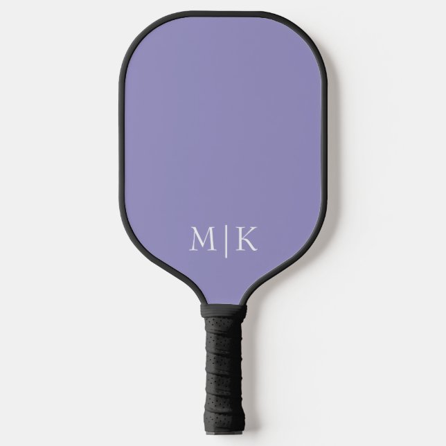 Raquette De Pickleball Purple and White | Modern Monogram (Recto)