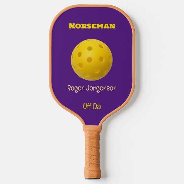 Raquette De Pickleball Purple Gold Norseman Custom Uff Da (Recto)