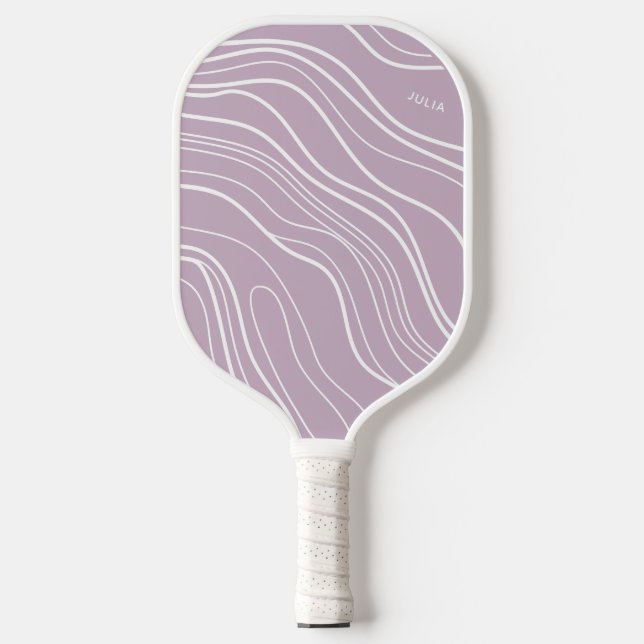 Raquette De Pickleball Purple Lavender Wave Moderne Personnalisé (Recto)