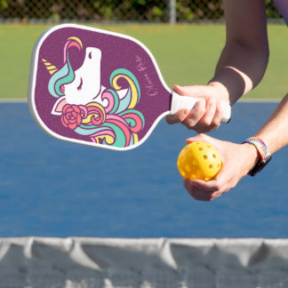 Raquette De Pickleball Purple Magique Unicorn Parties scintillant or Pers
