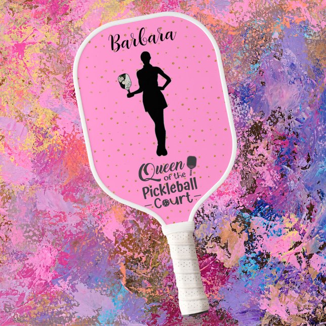 Raquette De Pickleball Queen Court Sparkle Nom rose (Créateur téléchargé)