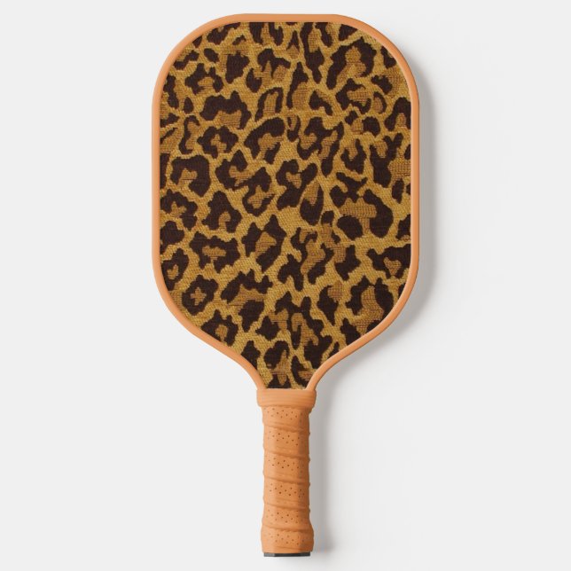 Raquette De Pickleball RAB Rockabilly Imprimé Léopard Marron Or (Recto)