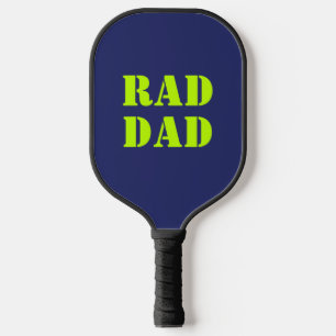 Raquette De Pickleball Rad Papa néon vert marine bleu typographie moderne