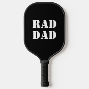 Raquette De Pickleball Rad Papa noir et blanc typographie moderne