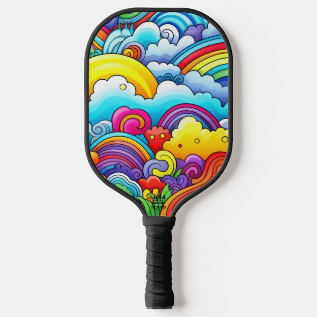 Raquette De Pickleball Rainbow backgrounds (Recto)
