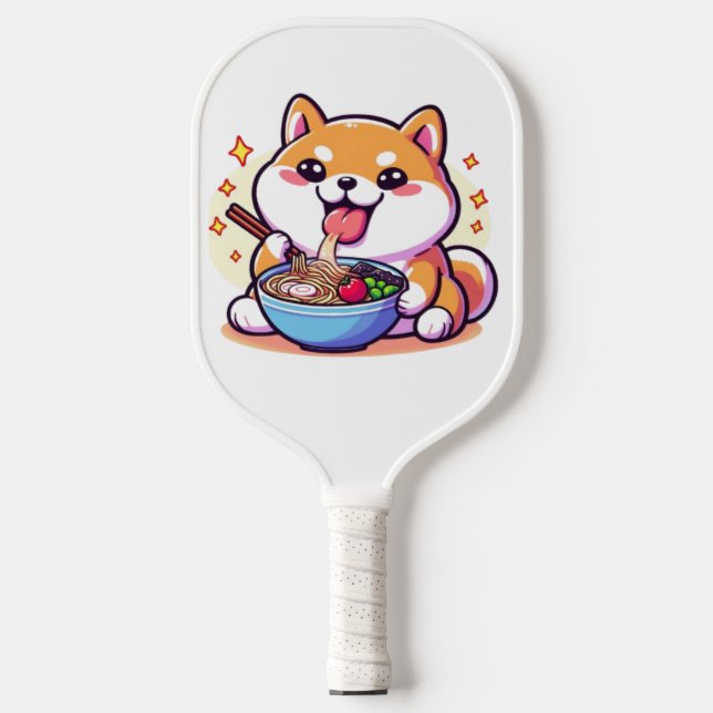 Raquette De Pickleball Ramen-Loving Cat Pickleball Paddle – Kawaii Sports (Recto)