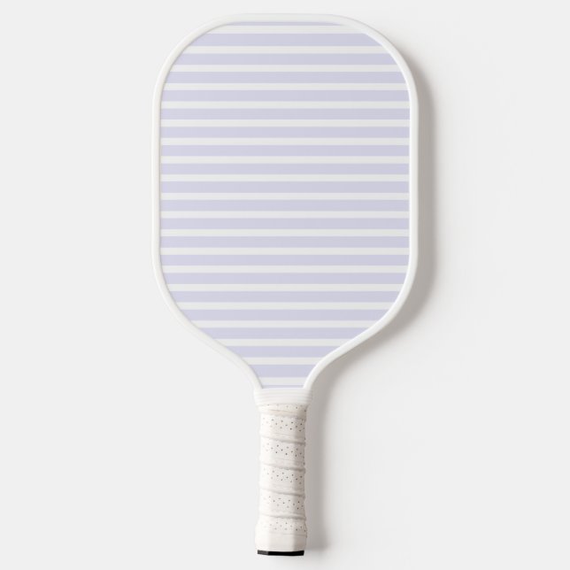Raquette De Pickleball Rayé horizontal simple blanc lavande (Verso)