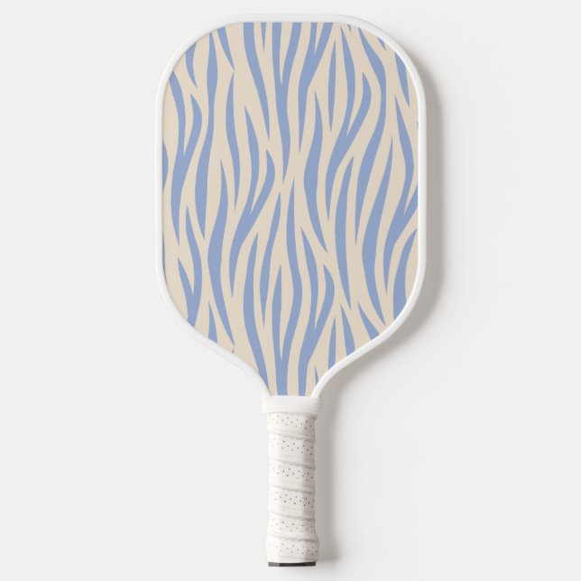 Raquette de Pickleball Rayée Zèbre Bleu & Beige (Recto)
