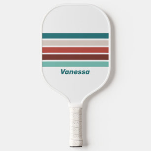 Raquette De Pickleball Rayo de arcoíris de menta vintage con nombre