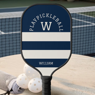 Raquette De Pickleball Rayo de Verano de la Marina Moderna Monograma