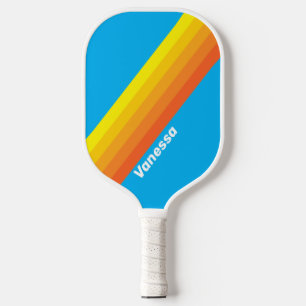Raquette De Pickleball Rayons de mer ensoleillés avec nom