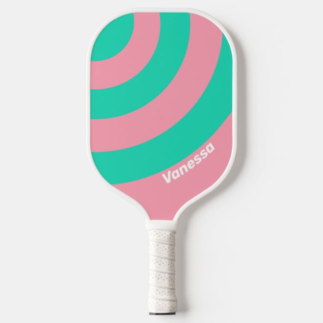 Raquette De Pickleball Rayure de Cercle Nostalgique de Brise de Plage ave (Recto)
